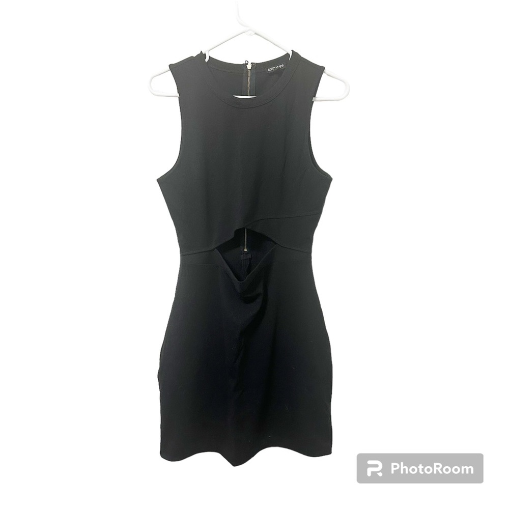 EXPRESS BLACK BODYCON CUTOUT SLEEVELESS DRESS SIZE 10